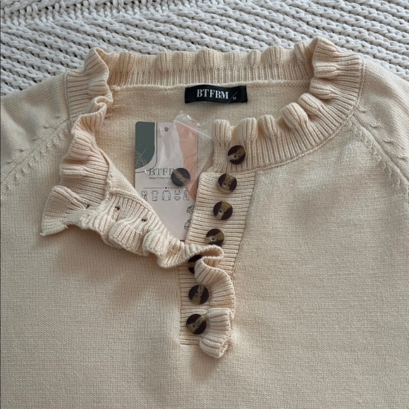 Apricot Ruffled Sweater - Picture 2 of 3